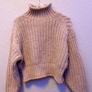 H&M Rose gold chunky knit with turtleneck